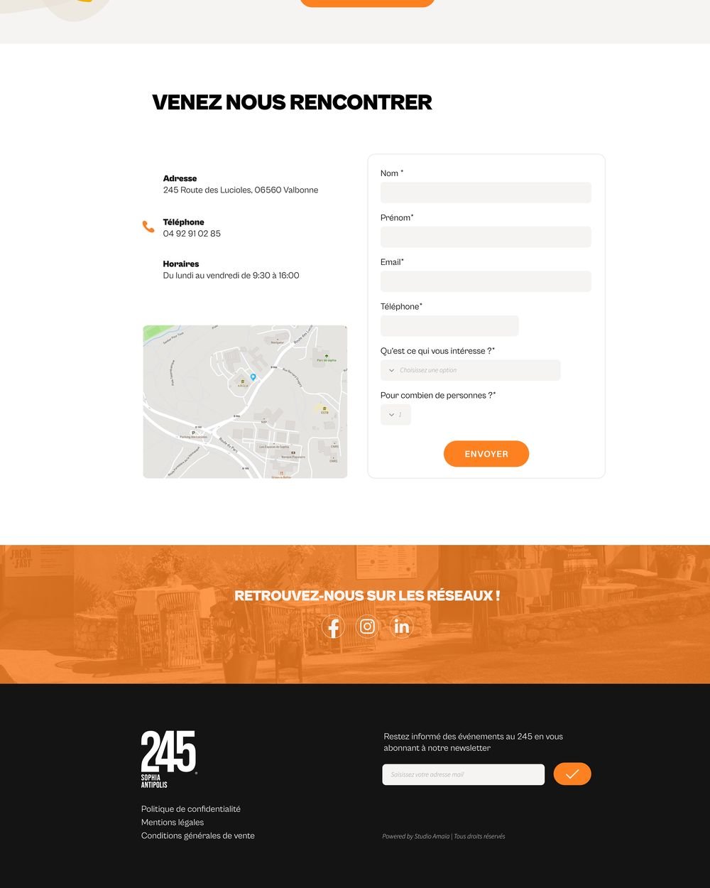 Page d'accueil du 245 Sophia, bas de page