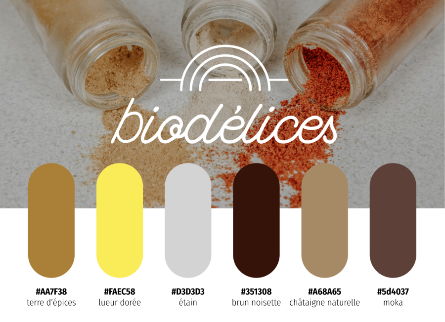 palette de couleurs épicerie bio biodélices