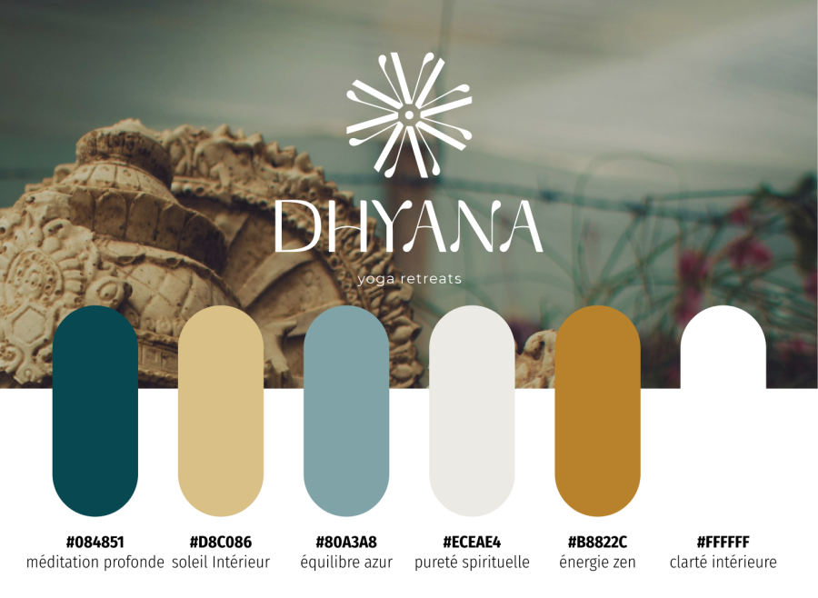 palette de couleurs dhyana yoga retreats