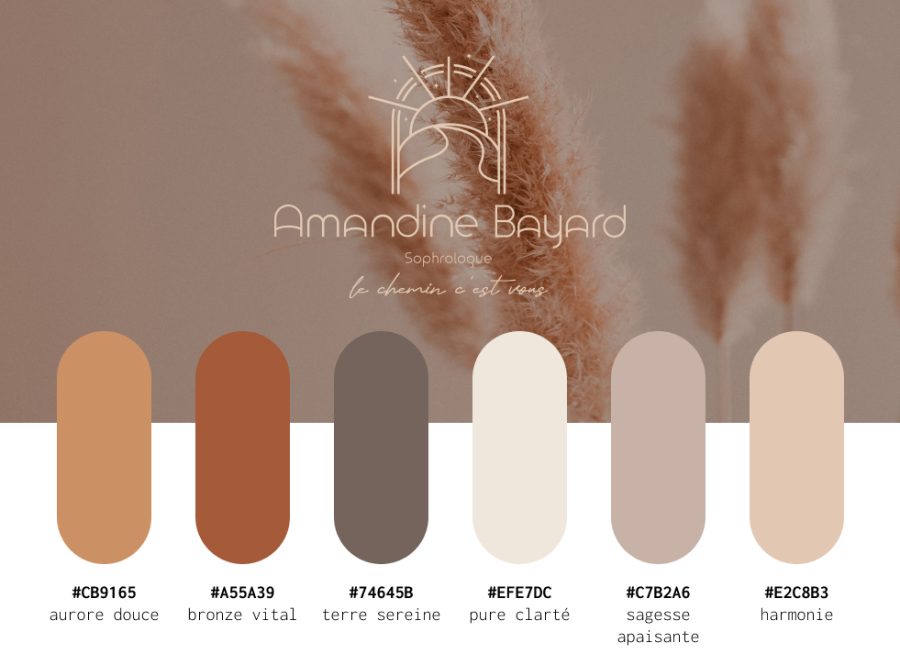 identité visuelle amandine bayard sophrologue palette de couleurs