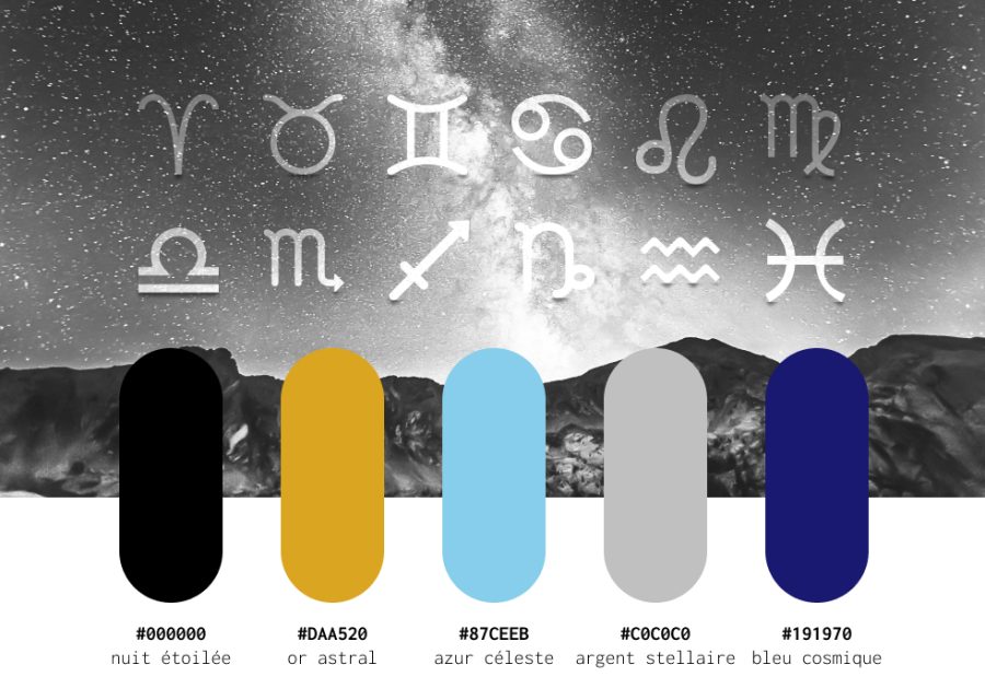 palette de couleurs zodiacal